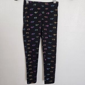 Black Leggings With Multicolor Metallic Hearts Size Small 6/7 Cat & Jack‎